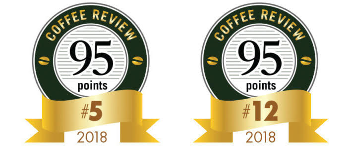 We're #5 and #12 on Coffee Review's Top 30 Coffees of 2018!