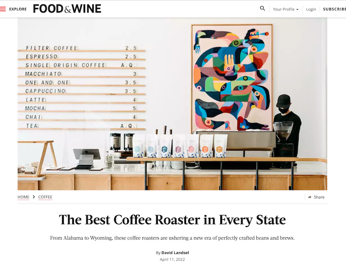 Food & Wine Names PT’s the Best Coffee Roaster In Kansas!